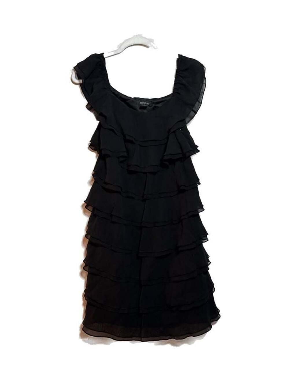 White House Black Market Tiered Ruffled Chiffon Mini Dress